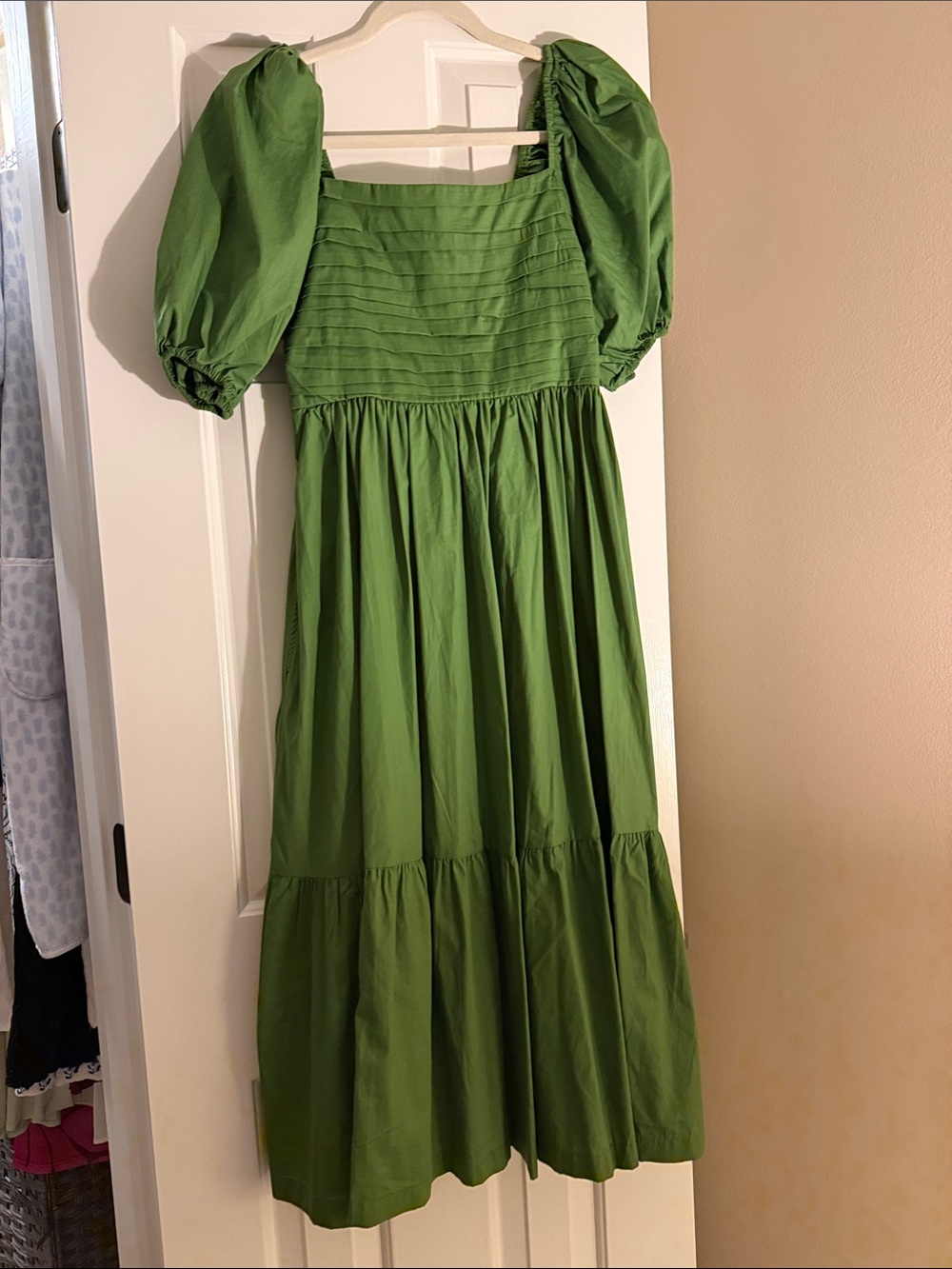Abercrombie & Fitch Emerson poplin puff midi dress